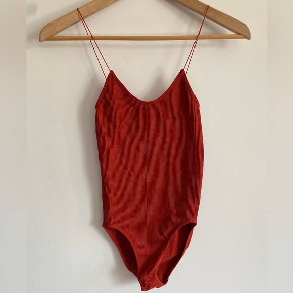 Urban outfitters red ribbed bodysuit - Picture 2 of 5